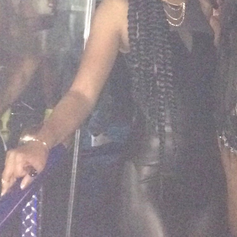 Black faux leather jumpsuit